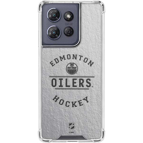 NHL Edmonton Oilers Black Text Moto G Play 5G (2025) Clear Case